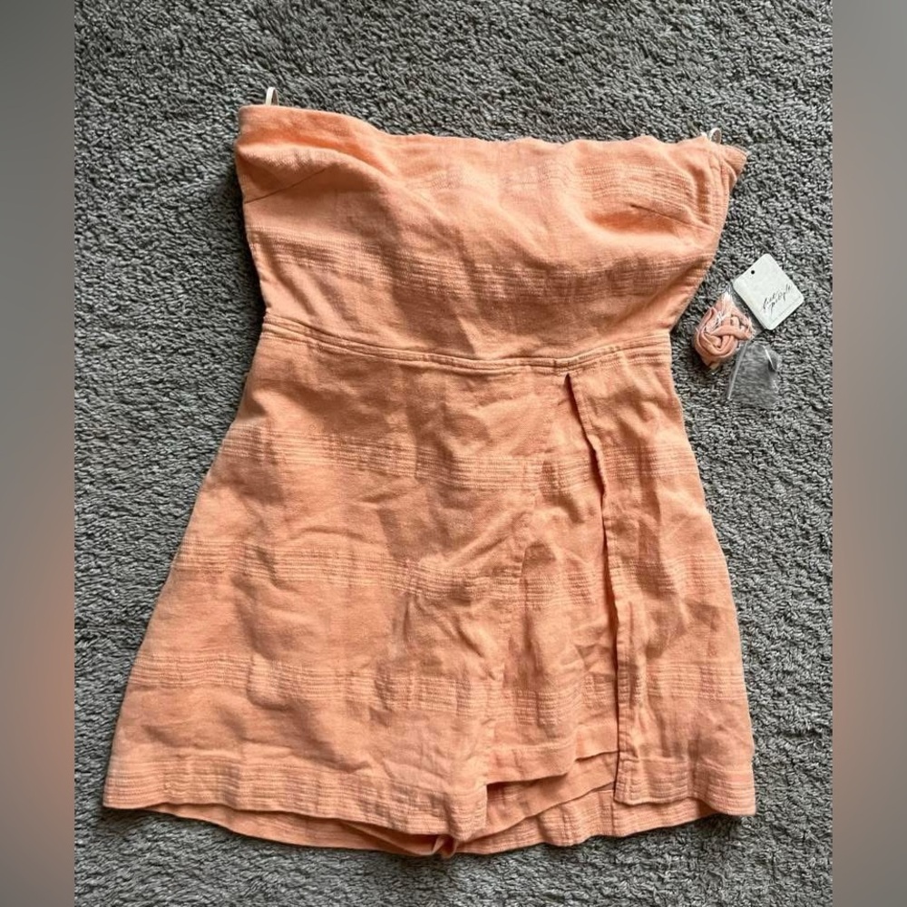 Free People Peach Strapless Dress